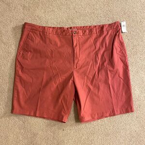 NWT IZOD Men's Big & Tall Flat Front Chino Short Saltwater Red 52W 10.5 Inseam